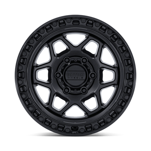 KMC TORX Matte Black W/ Gloss Black Lip 6x139.7 Wheels - product view 3