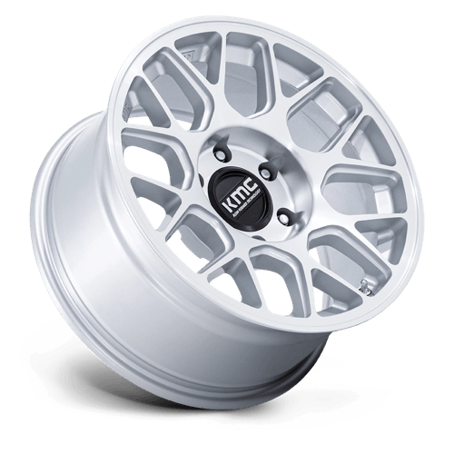 KMC HATCHET Gloss Silver W/ Machined Face 6x139.7 Wheels - product view 2