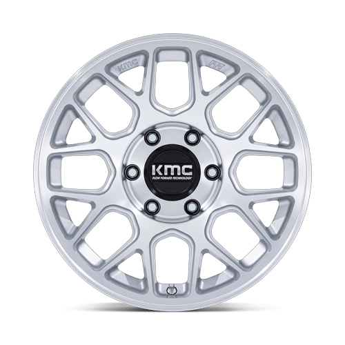 KMC HATCHET Gloss Silver W/ Machined Face 6x139.7 Wheels - product view 3