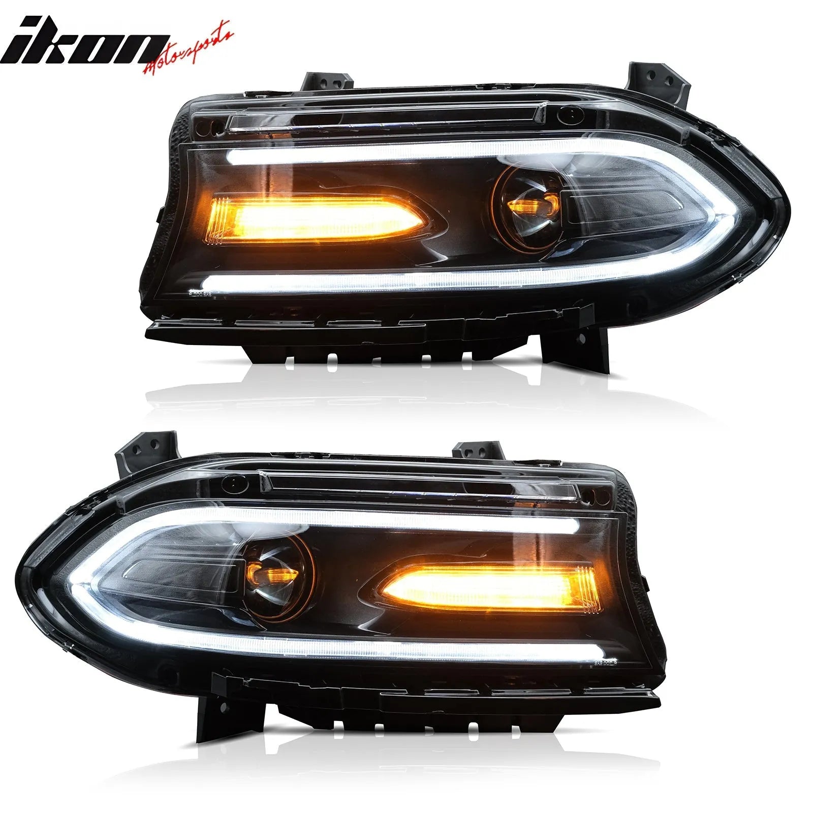 Ikon Motorsports 2015-2023 Dodge Charger DRL LED Headlights Left Right Side w/ 7 Colors