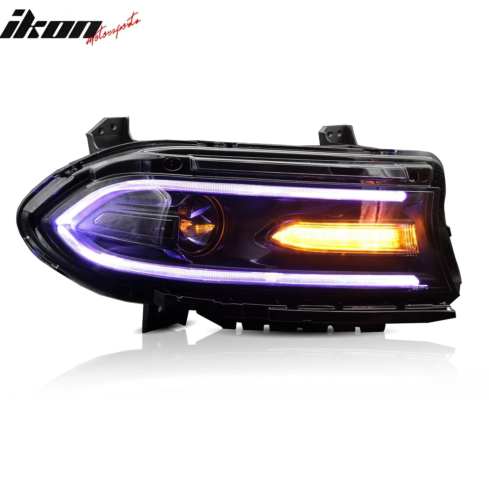 Ikon Motorsports 2015-2023 Dodge Charger DRL LED Headlights Left Right Side w/ 7 Colors