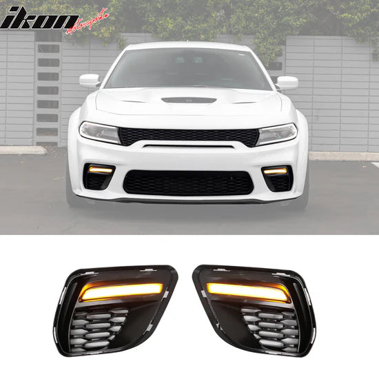 Ikon Motorsports 2020-2023 Dodge Charger Widebody Daytime Running Light Fog Light Cover