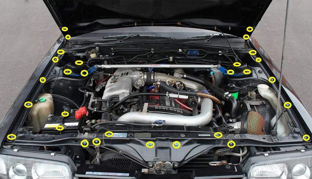 Titanium Hardware Engine Bay Kit - Nissan Skyline GTS-R (R31)