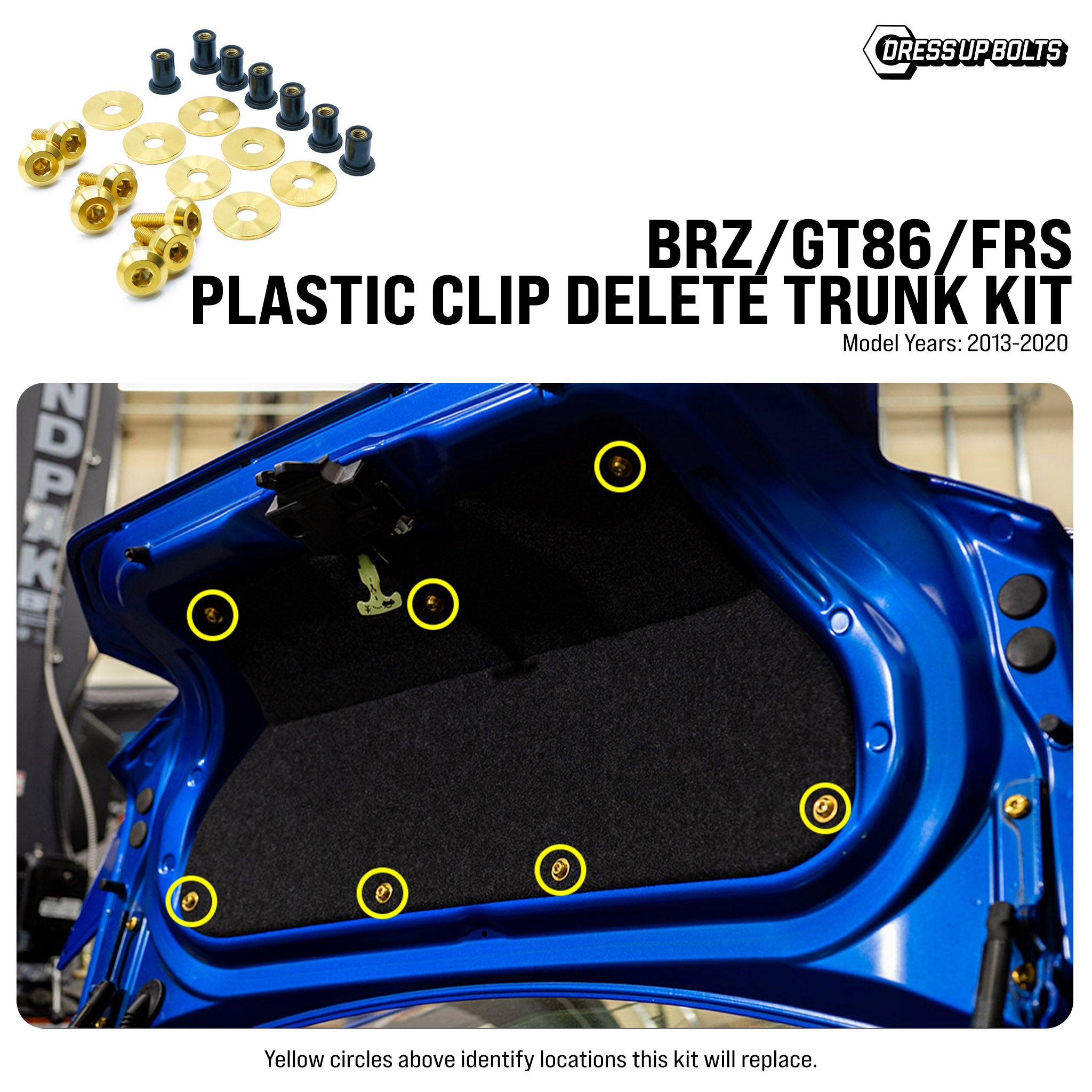 Titanium Hardware Plastic Clip Delete Trunk Kit - BRZ/GT86/FR-S (2013-2020)