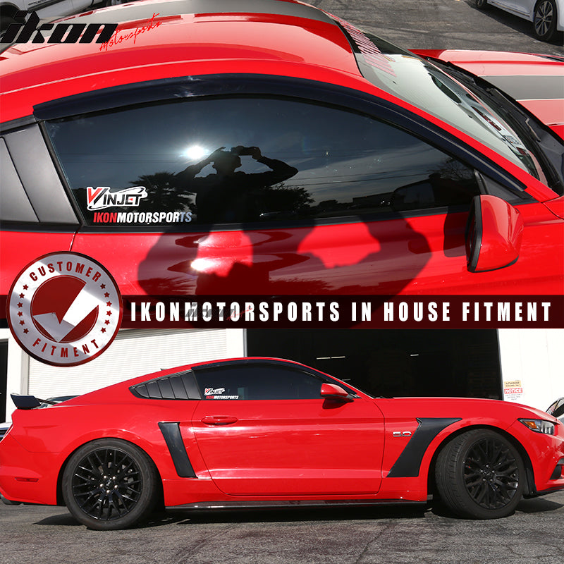 2015-2024 Ford Mustang Coupe Slim Smoke Tinted Window Visors Acrylic