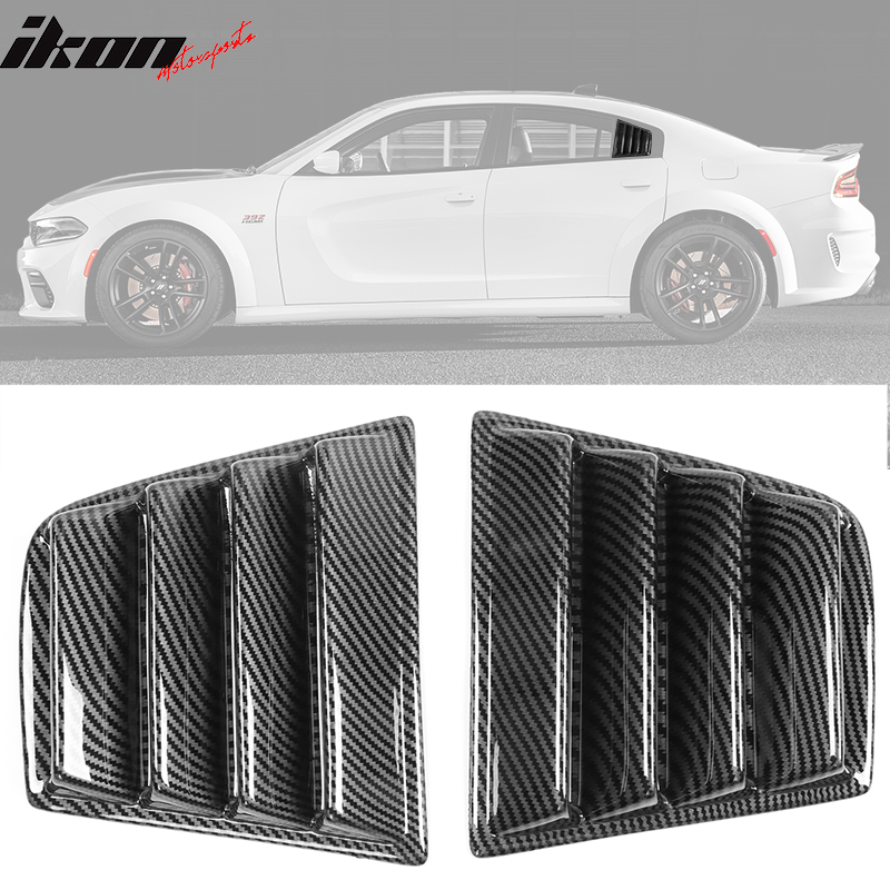 Ikon Motorsports 2008-2023 Dodge Challenger Rear Window Scoop Louver Vent