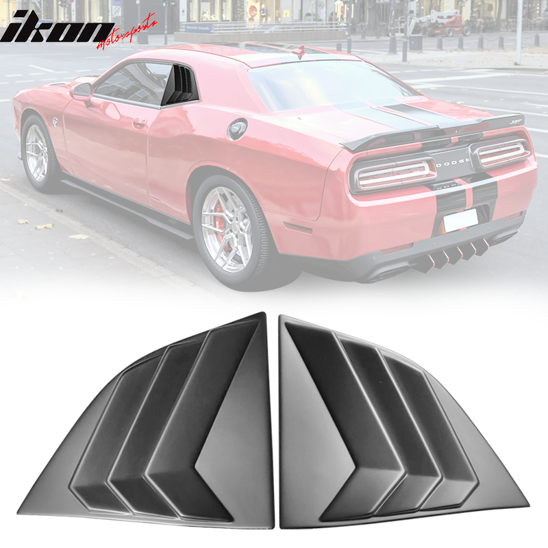 Ikon Motorsports 2008-2023 Dodge Challenger Rear Window Scoop Louver Vent