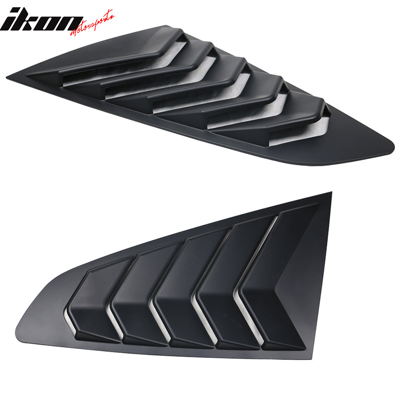 2015-2023 Ford Mustang IKON Black Rear Window Louver Side Louvers ABS