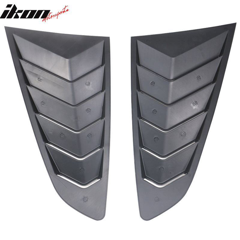 2015-2023 Ford Mustang IKON Black Rear Window Louver Side Louvers ABS