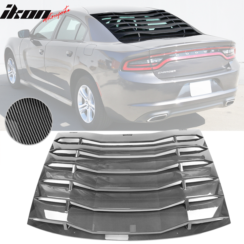 Ikon Motorsports 2008-2023 Dodge Challenger Rear Window Scoop Louver Vent