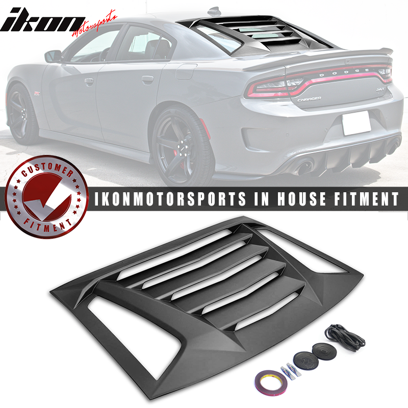 Ikon Motorsports 2008-2023 Dodge Challenger Rear Window Scoop Louver Vent