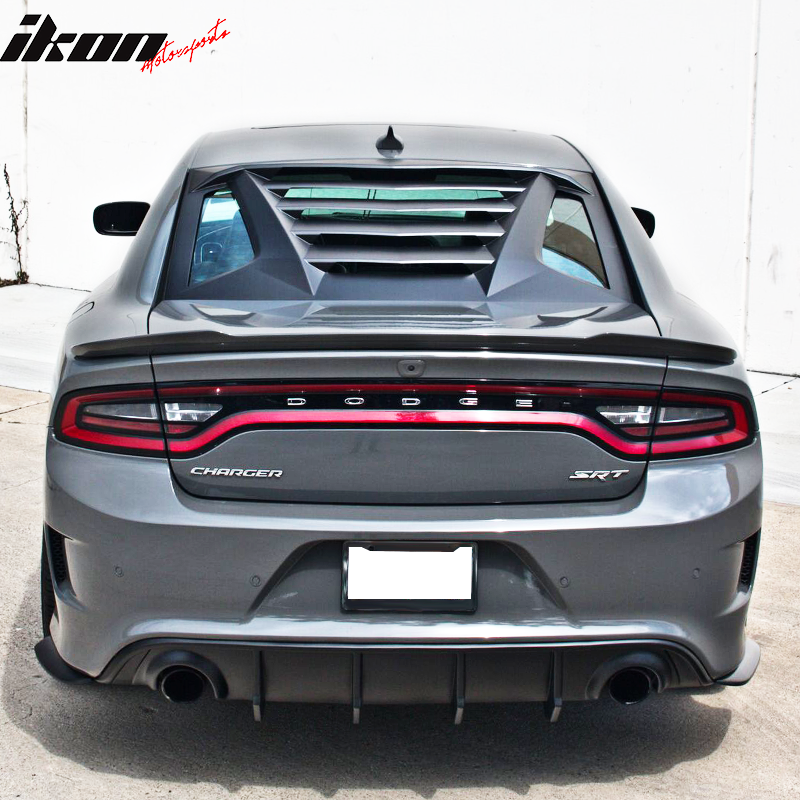 Ikon Motorsports 2008-2023 Dodge Challenger Rear Window Scoop Louver Vent