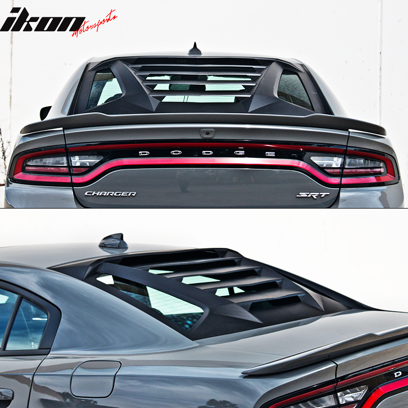 Ikon Motorsports 2008-2023 Dodge Challenger Rear Window Scoop Louver Vent