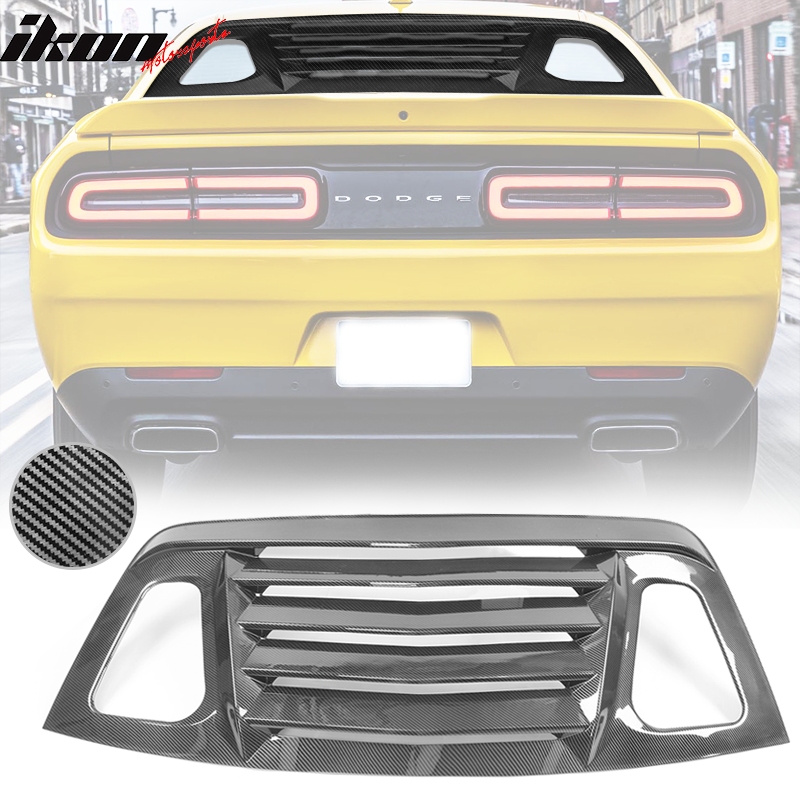 Ikon Motorsports 2008-2023 Dodge Challenger Rear Window Scoop Louver Vent