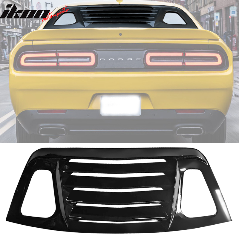 Ikon Motorsports 2008-2023 Dodge Challenger Rear Window Scoop Louver Vent