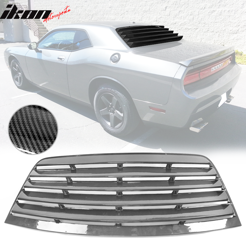 Ikon Motorsports 2008-2023 Dodge Challenger Rear Window Scoop Louver Vent