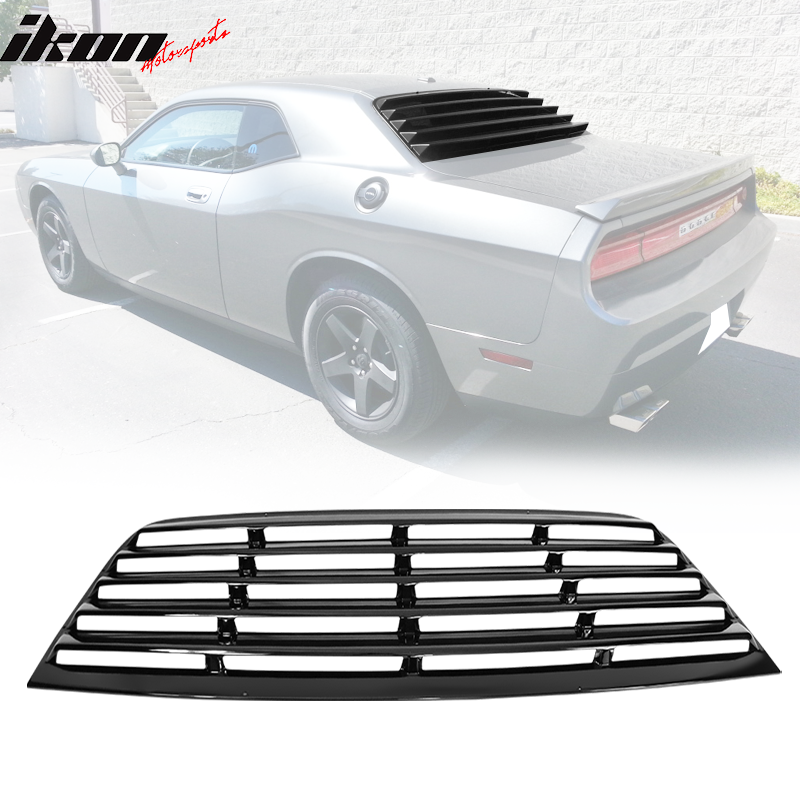 Ikon Motorsports 2008-2023 Dodge Challenger Rear Window Scoop Louver Vent