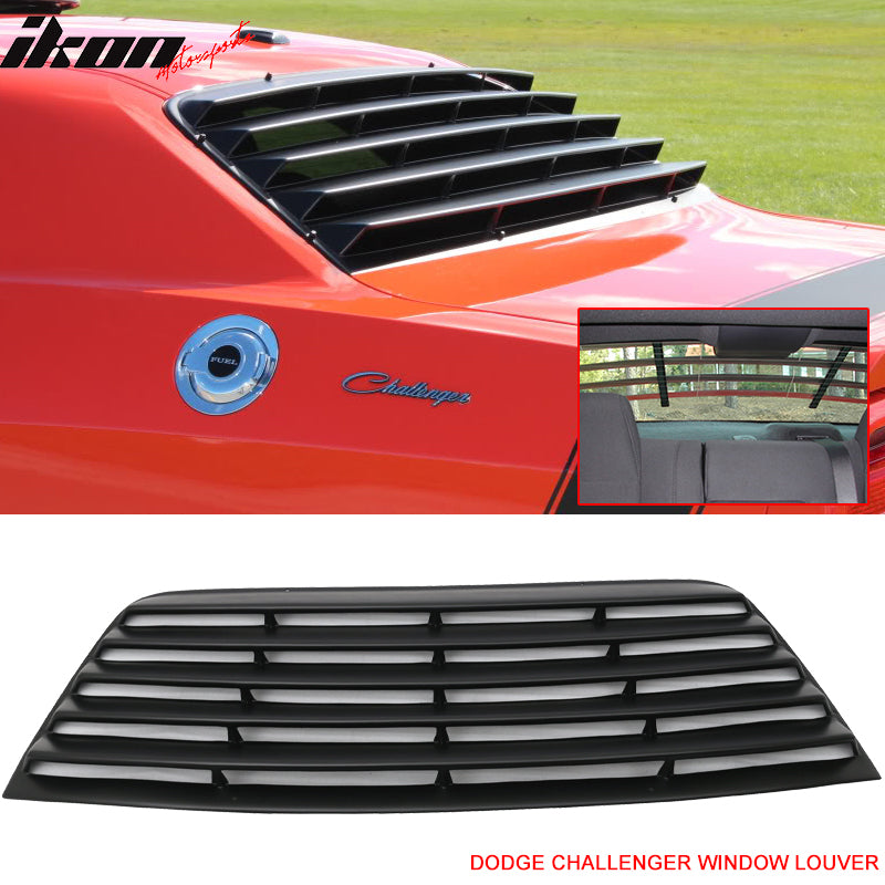 Ikon Motorsports 2008-2023 Dodge Challenger Rear Window Scoop Louver Vent