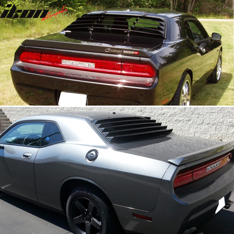 Ikon Motorsports 2008-2023 Dodge Challenger Rear Window Scoop Louver Vent