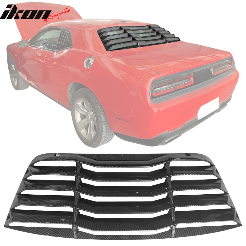 Ikon Motorsports 2008-2023 Dodge Challenger Rear Window Scoop Louver Vent