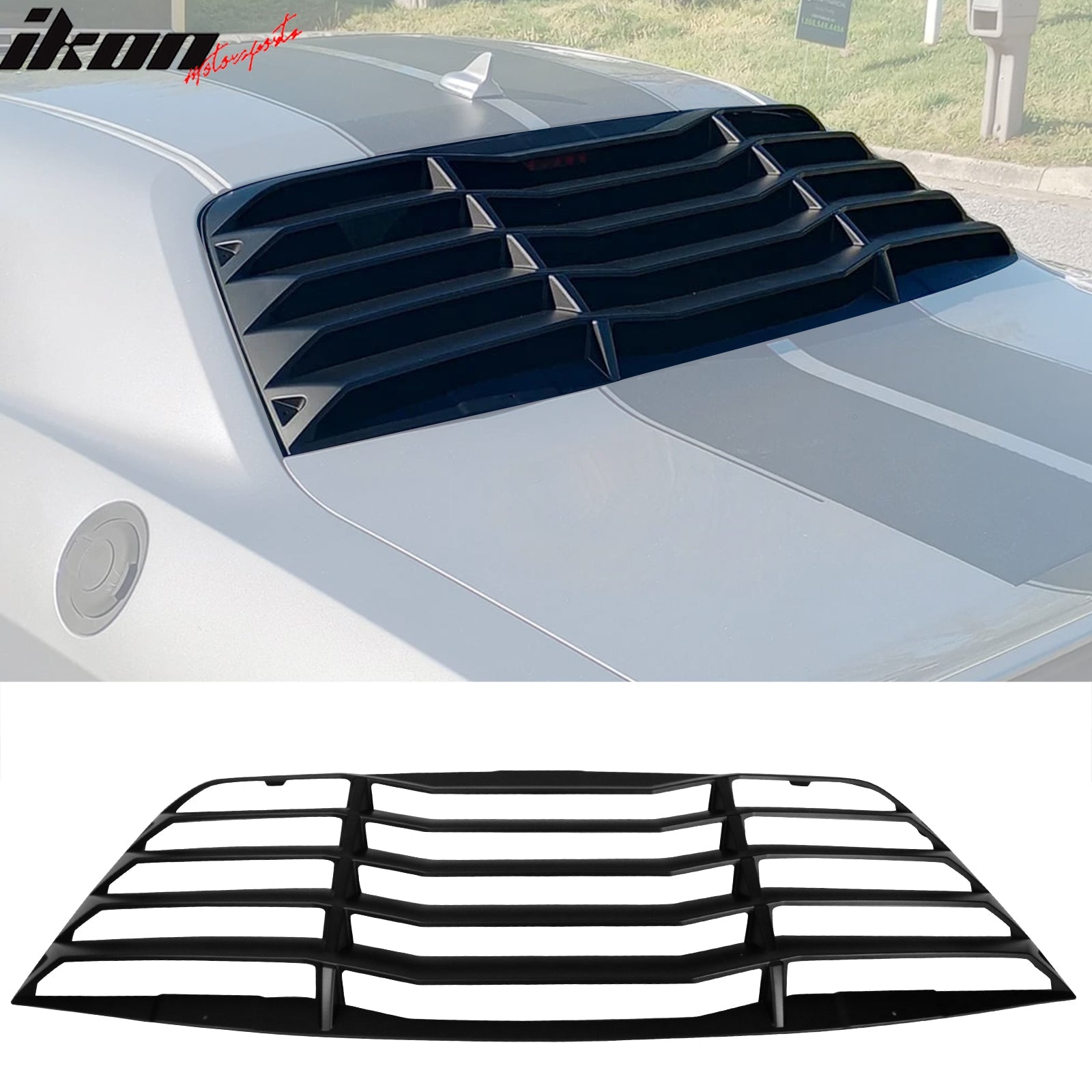 Ikon Motorsports 2008-2023 Dodge Challenger Rear Window Scoop Louver Vent