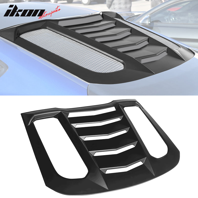 2024 Ford Mustang V2 Style Matte Black Rear Window Louvers ABS