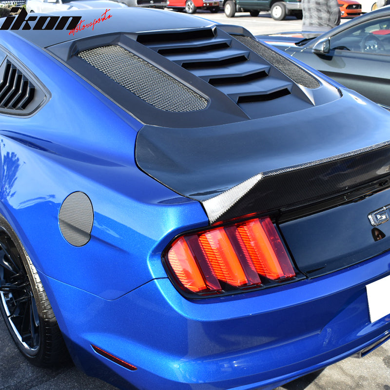 2024 Ford Mustang V2 Style Matte Black Rear Window Louvers ABS