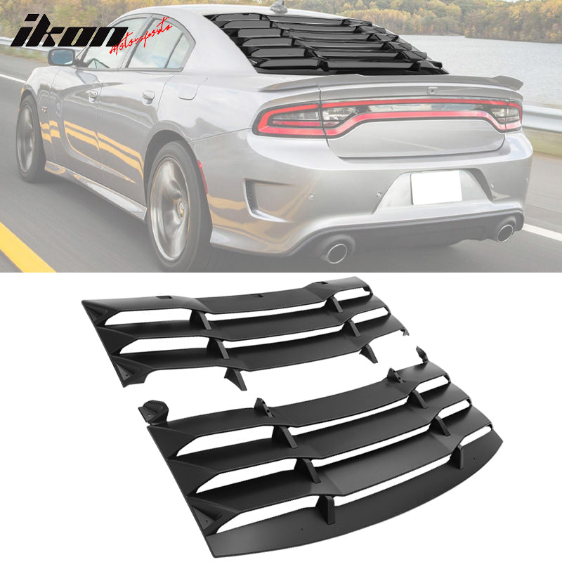 Ikon Motorsports 2008-2023 Dodge Challenger Rear Window Scoop Louver Vent