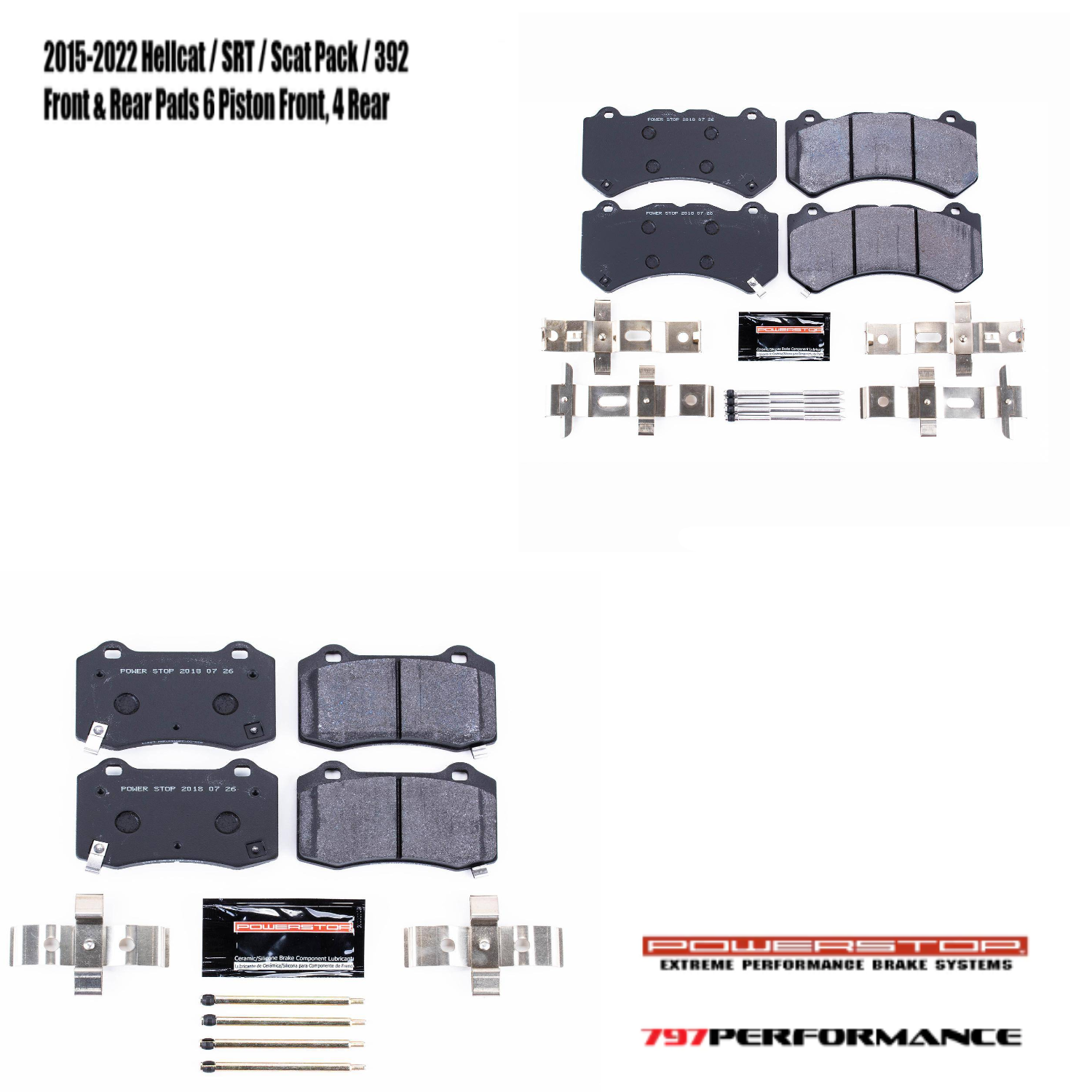 Power Stop 2015-2023 Charger/Challenger Track Day Front & Rear Pads (6 Piston)