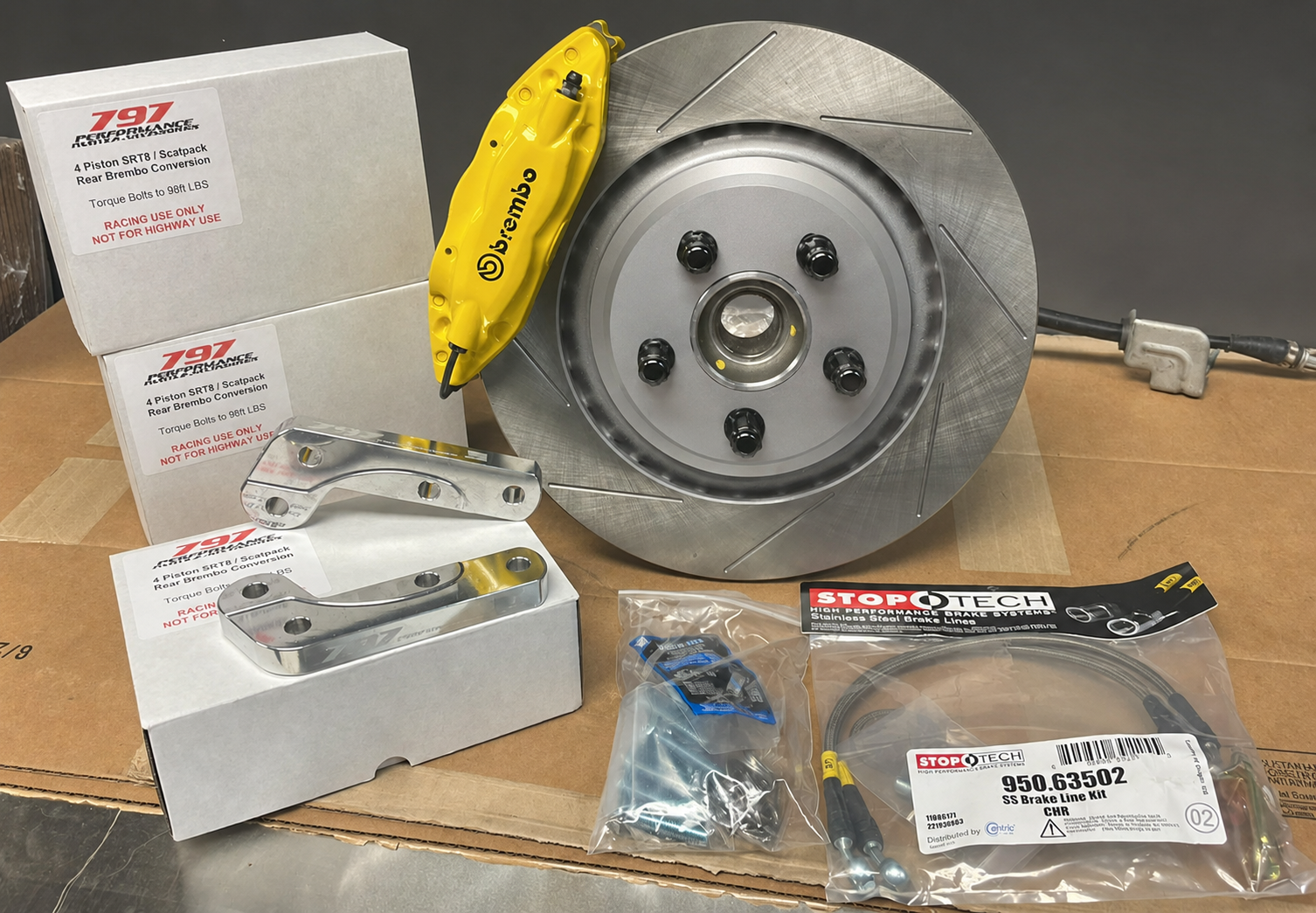 797 Performance- Near Bolt-On 2006-2023 Dodge  Charger/ Challenger/ 300/ Magnum Rear Brembo Conversion Kit