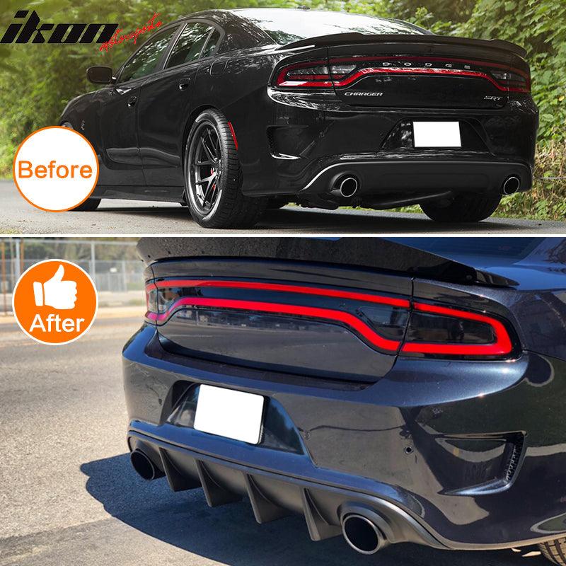 Ikon Motorsports Rear Diffuser for 2015-2023 Dodge Charger SRT OEM Style Matte Black PP