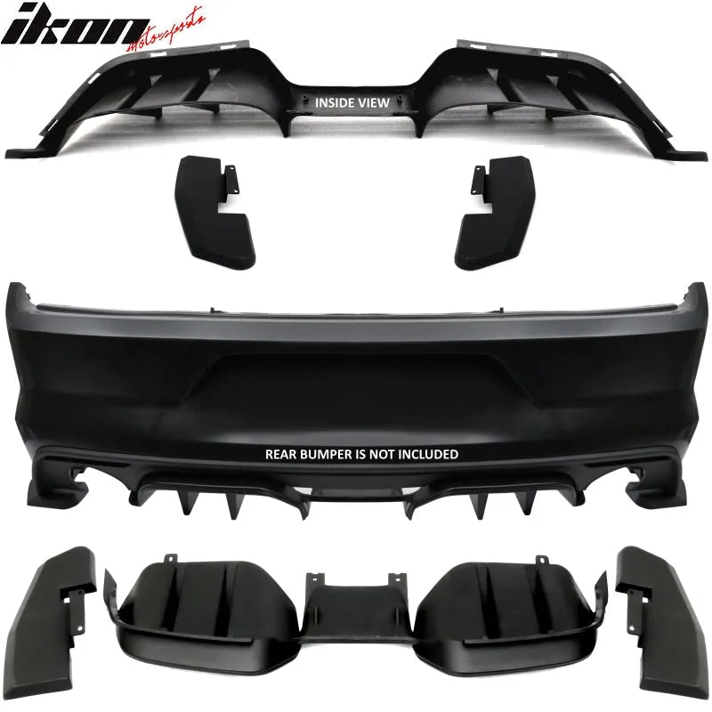 2015-2017 Ford Mustang R Style 3PCS Rear Bumper Lip Diffuser Panel ABS