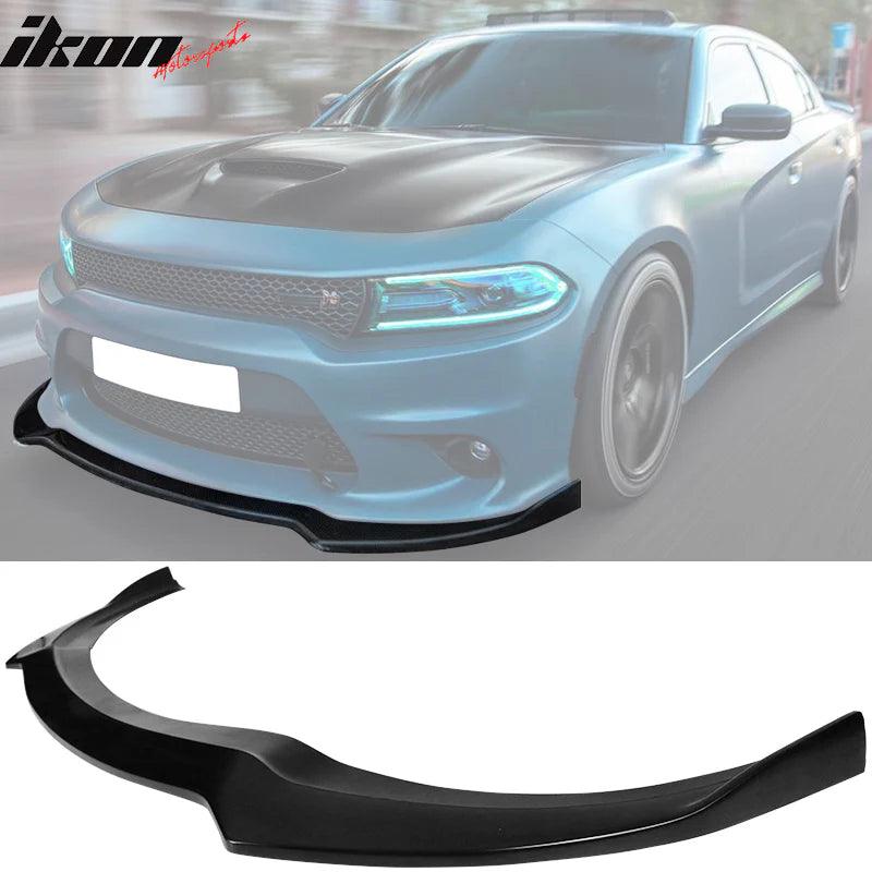 Ikon Motorsports 2015-2023 Dodge Charger SRT IKON Style Front Lip Splitter Spoiler PU