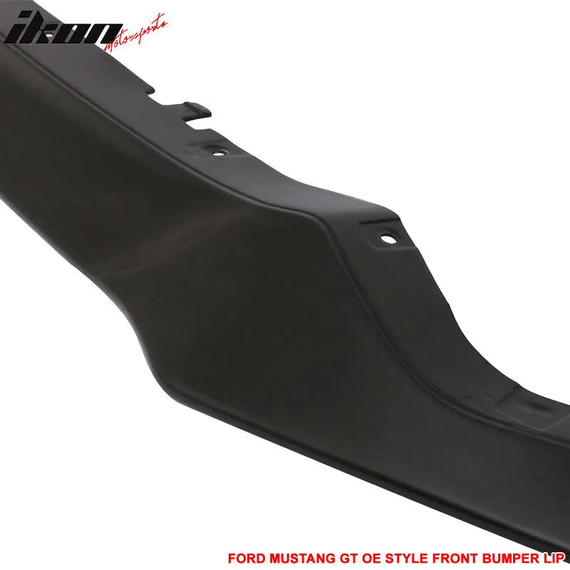 2015-2017 Ford Mustang P Style Unpainted Black Front Bumper Lip PU