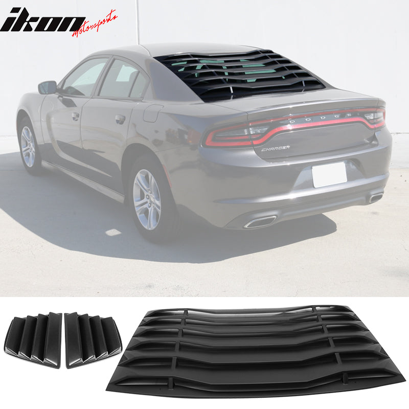 Ikon Motorsports 2008-2023 Dodge Challenger Rear Window Scoop Louver Vent