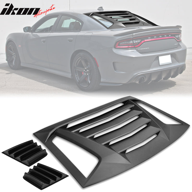 Ikon Motorsports 2008-2023 Dodge Challenger Rear Window Scoop Louver Vent