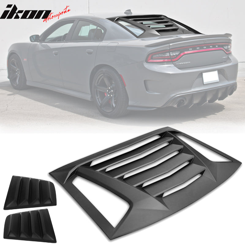 Ikon Motorsports 2008-2023 Dodge Challenger Rear Window Scoop Louver Vent