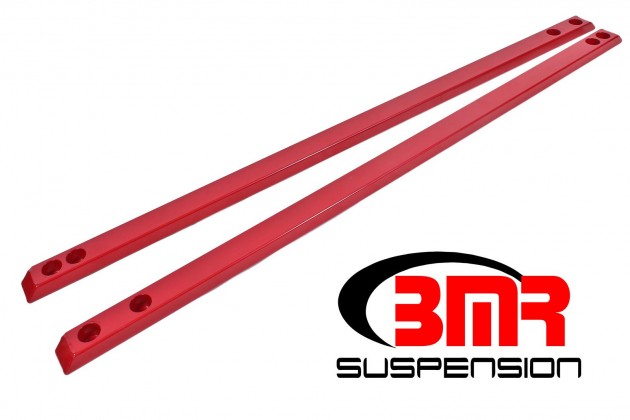 BMR CJR002R Mustang Chassis Jacking Rail, Super Low Profile - Red (2015-2020 Mustang S550)
