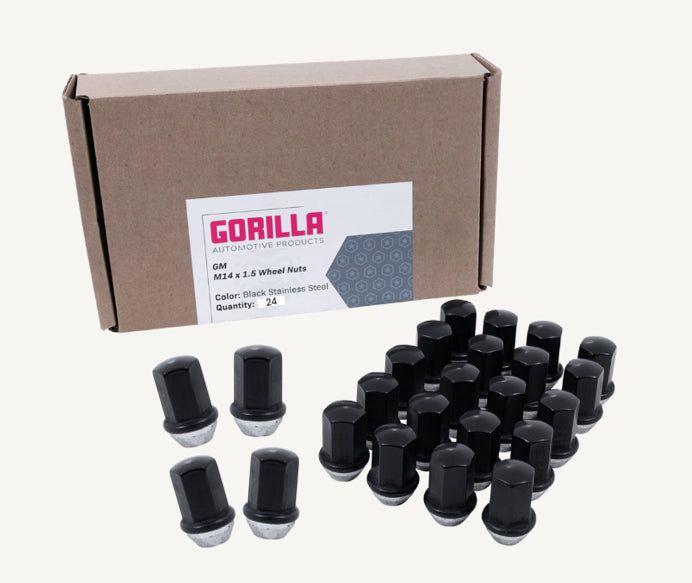 Gorilla OEM 22MM 6 Lug Stainless Black Lug Nuts 2019-2026 Ram 1500, TRX, RHO