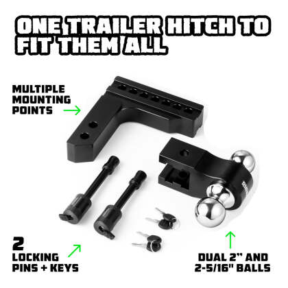 Rhino USA 6In Heavy Duty Drop Hitch - 2In (Black)