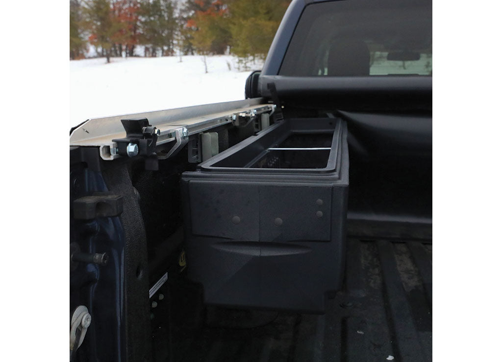 DÜHA Side Toolbox and Gear Storage "Humpstor" | Available in Open and Lockable Versions for Both Trucks with Tonneau or Toppers