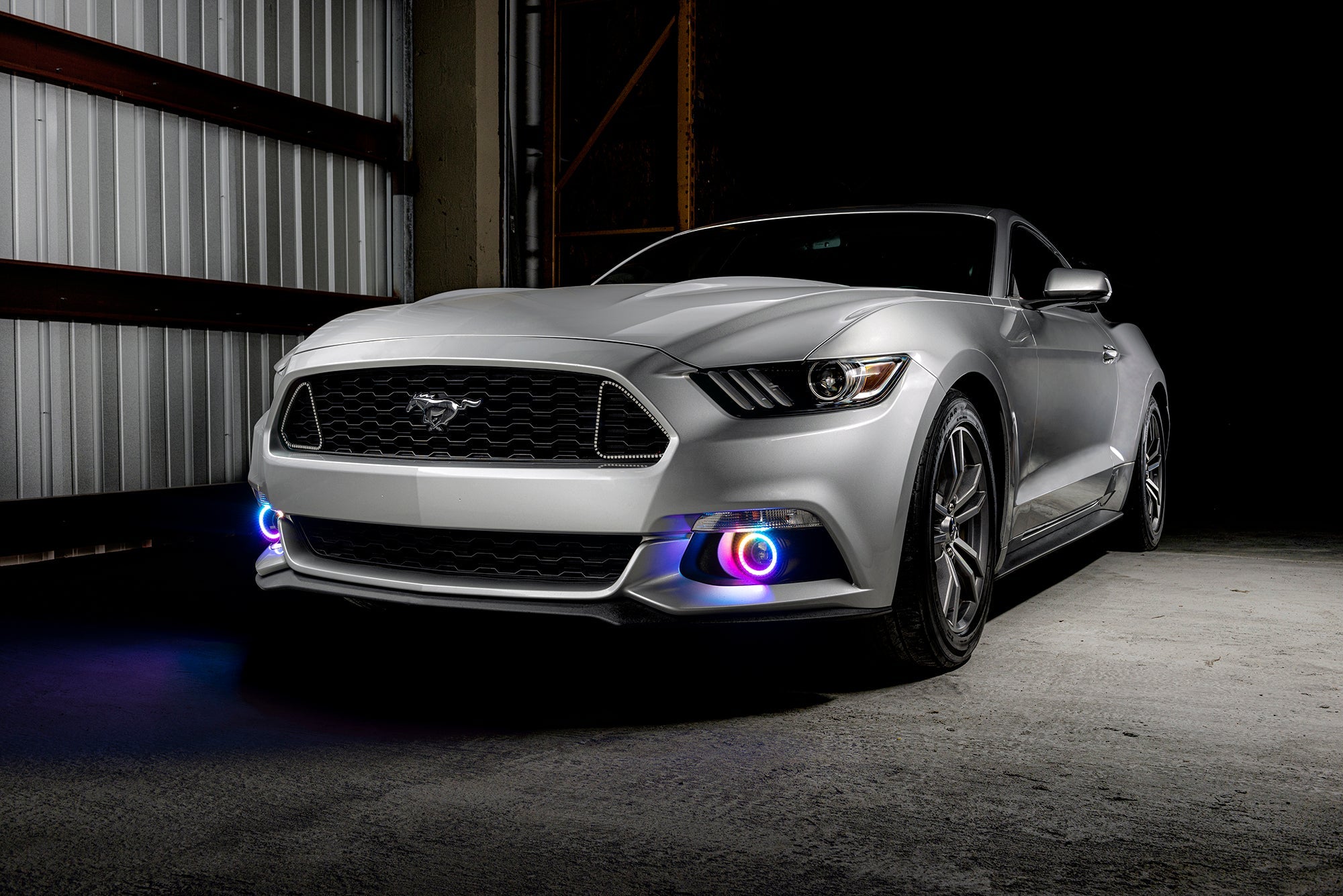 ORACLE Lighting 2015-2017 Ford Mustang Dynamic ColorSHIFT RGB+A Projector Surface Mount Fog Light Halo Kit