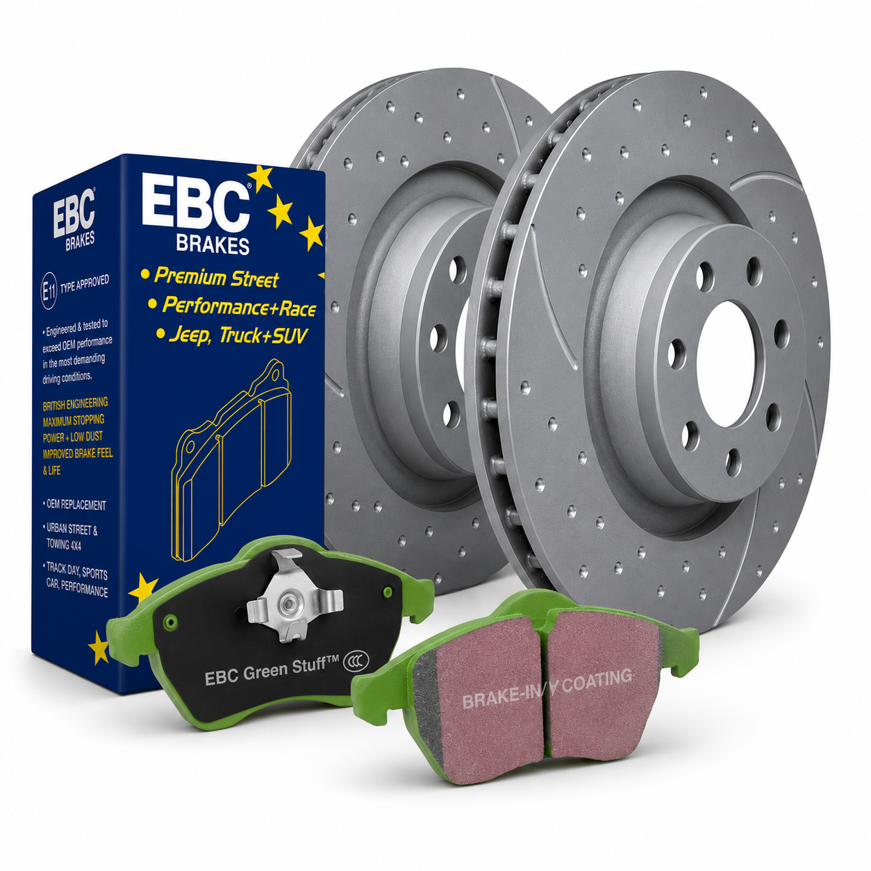 2021-2024 RAM TRX & 2025-2026 Ram RHO EBC S3 Kits Greenstuff Pads and GD Rotors