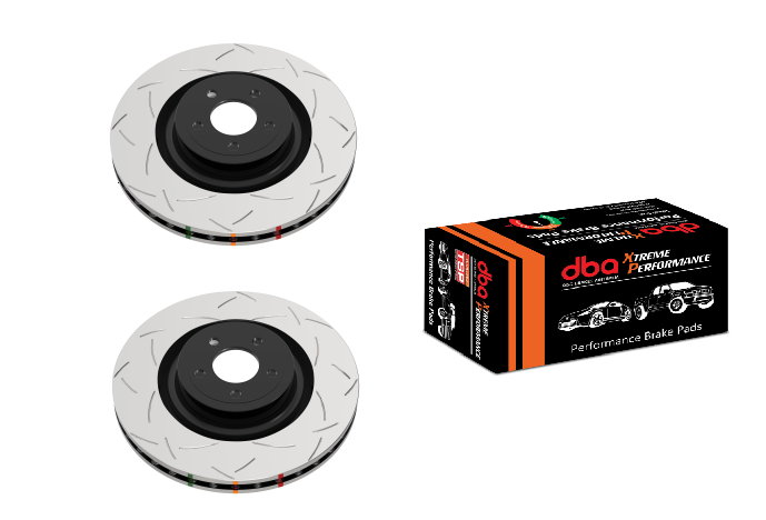 DBA 2015+ Dodge Charger/Challenger SRT Hellcat (w/Brembo Caliper) Rear Rotor & Pad Kit Level 5