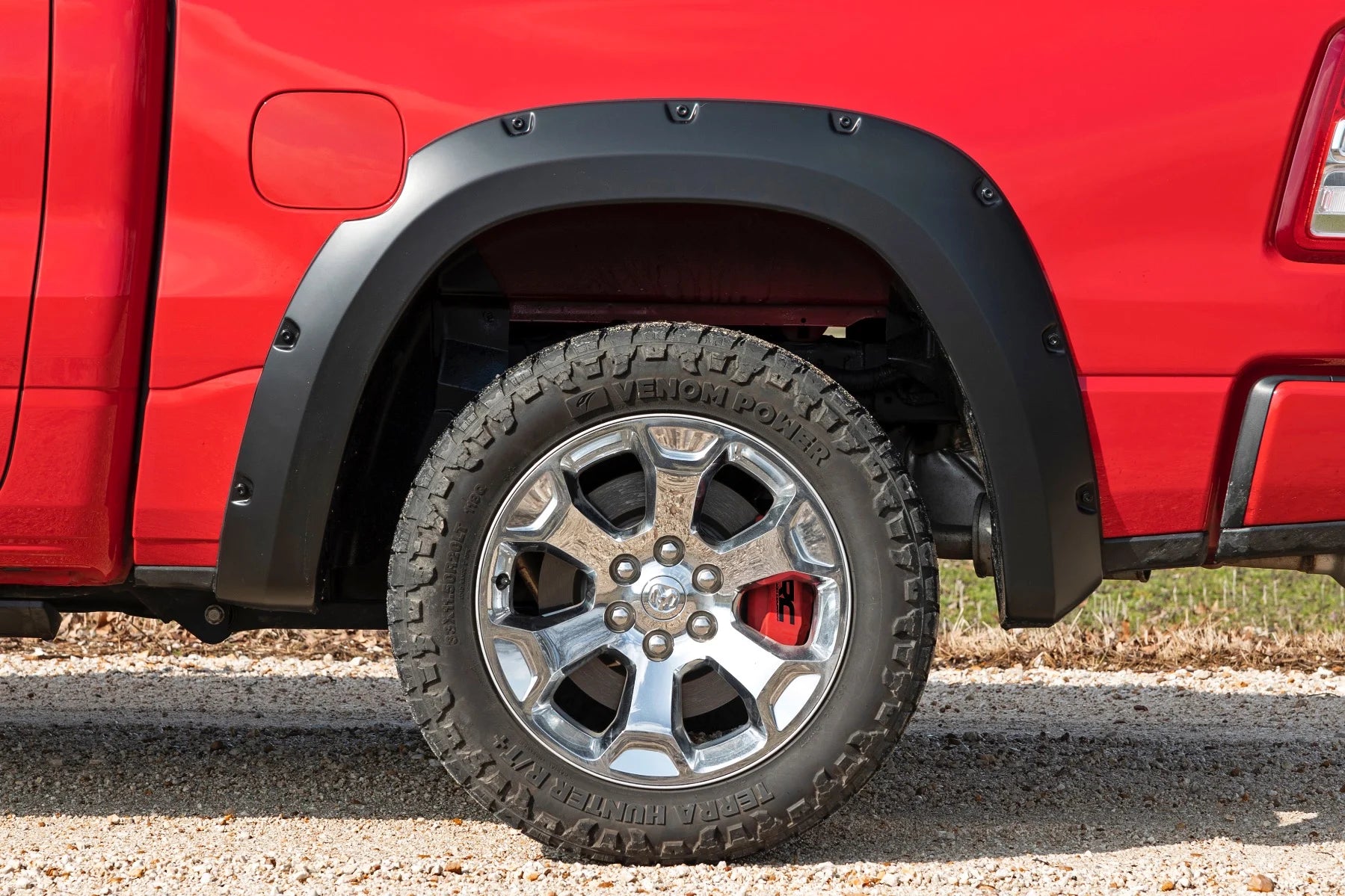 Rough Country Caliper Covers Front and Rear | Red | Ram 1500 2WD/4WD (2019-2025)