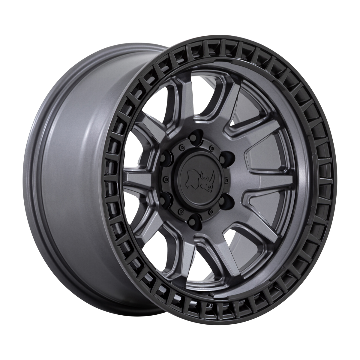 Black Rhino CALICO Matte Gunmetal W/ M-Black Lip 6x139.7 Wheels - product view 1