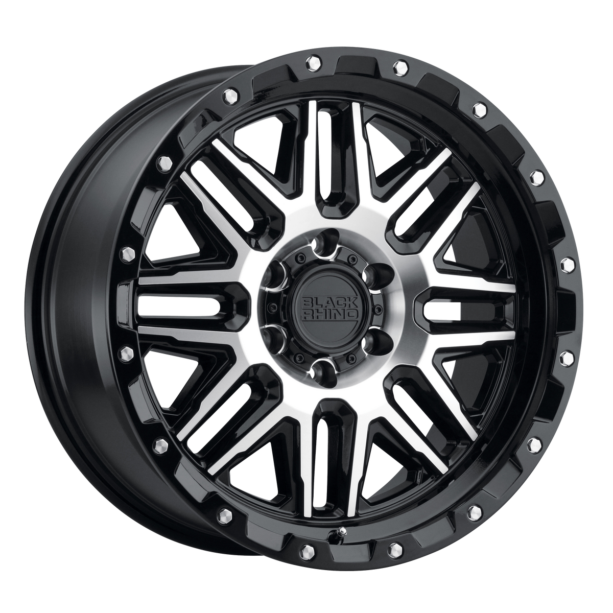 Black Rhino ALAMO Gloss Black W/ Mach Face 6x139.7 Wheels - product view 1
