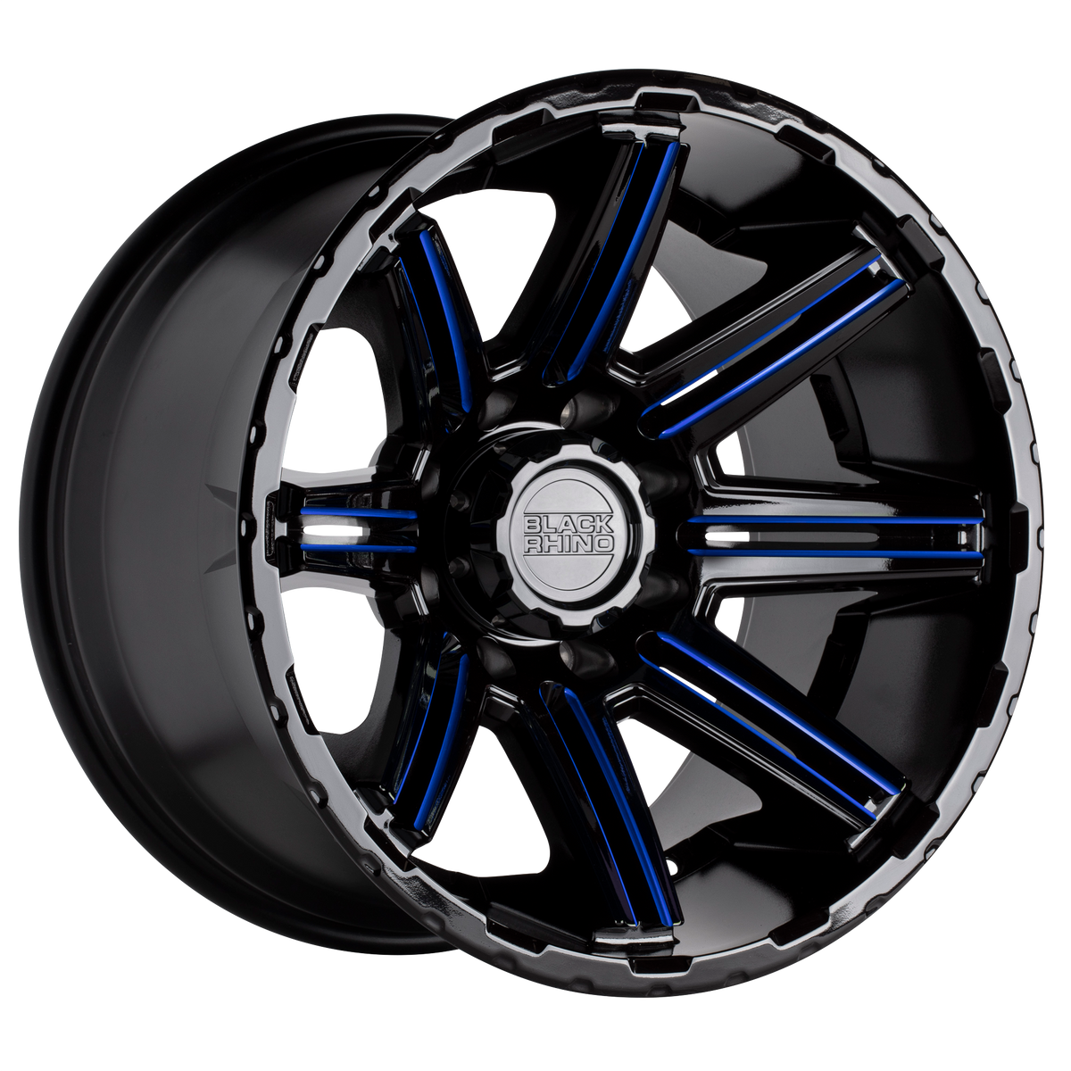 Black Rhino RAMPAGE Gloss Black W/ Red Inner Lip 6x139.7 Wheels - product view 1