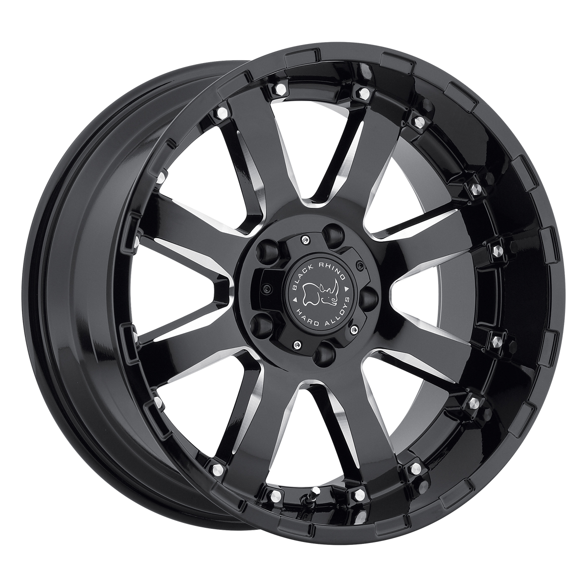 Black Rhino SIERRA Gloss Black W/ Milled Spokes 6x139.7 Wheels - product view 1