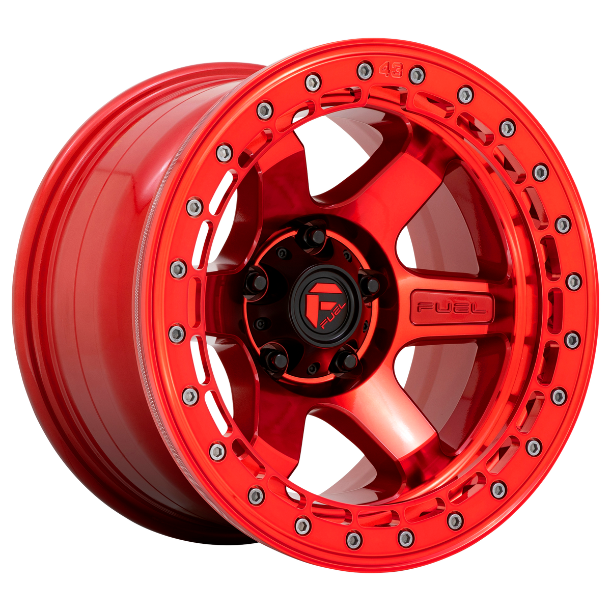 Fuel BLOCK BEADLOCK Candy Red W/ Candy Red Ring 6x139.7 Wheels - product view 4